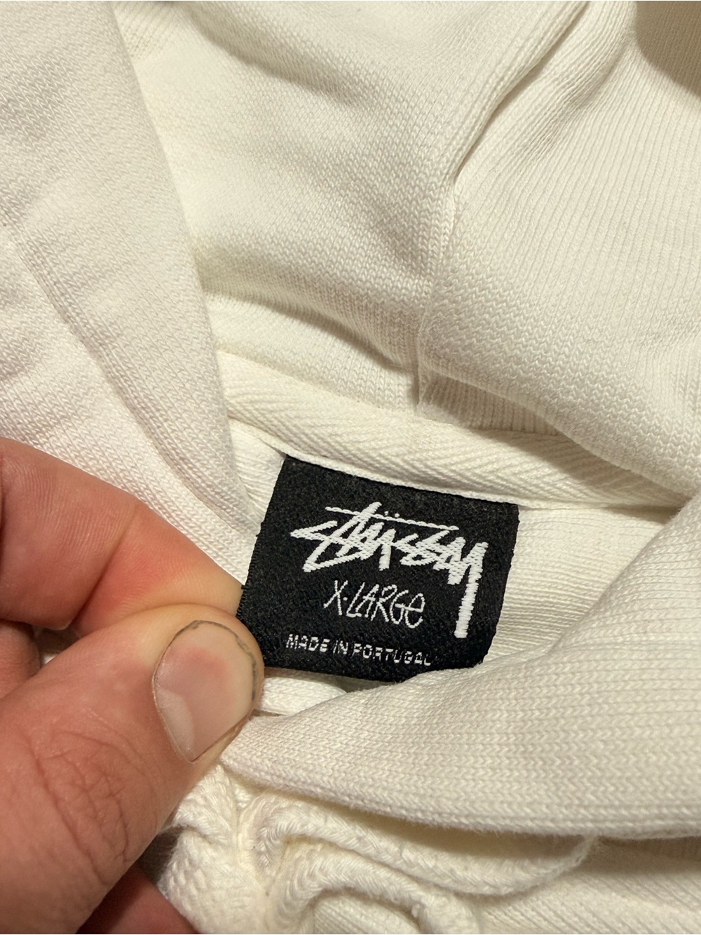 Stussy Cream Pullover Hoodie with Chest Logo - Picture 4 of 6